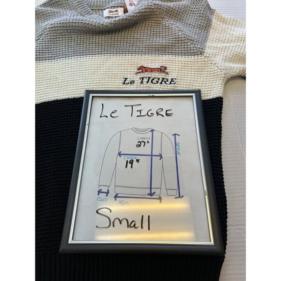 Le Tigre Mens Colorblock Sweater Embroidered Logo Crewneck Knit Sizes Small - XL - Picture 6 of 13